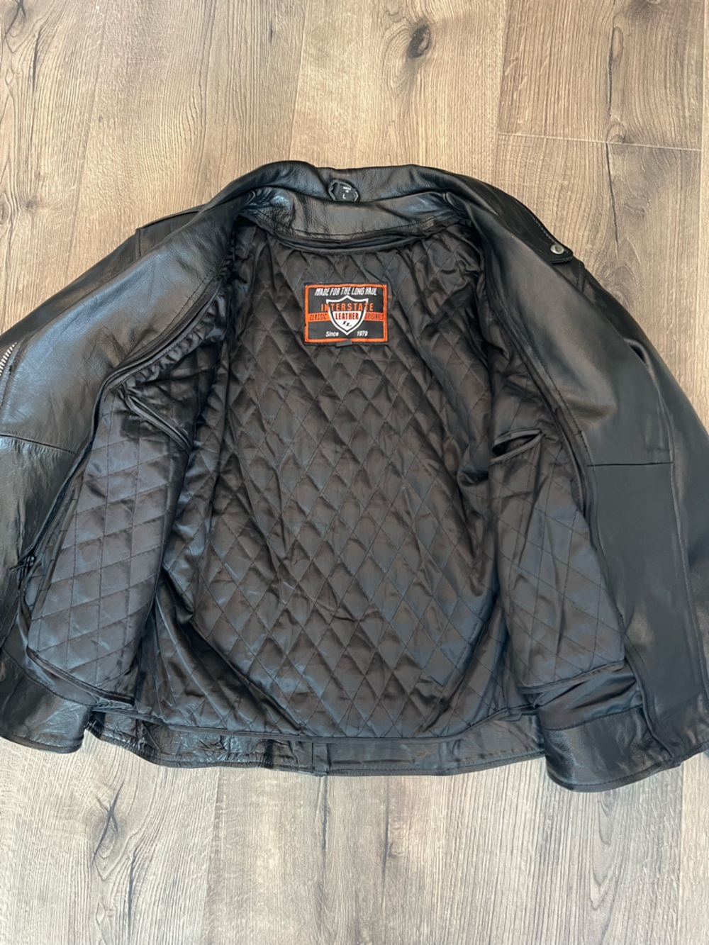 Womens Black Leather Motorcycle Jacket - Picture 6 of 10